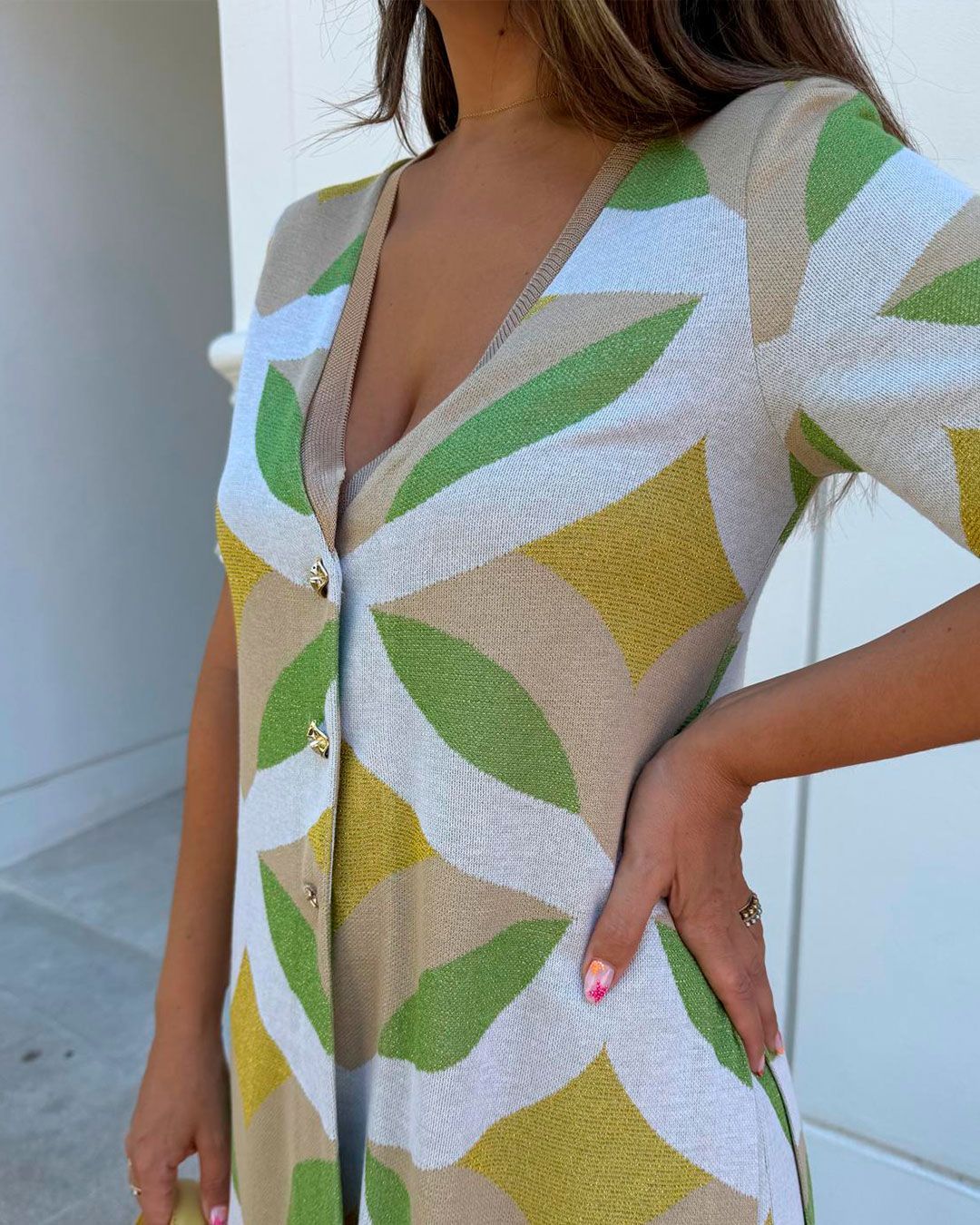 conjunto lurex y punto caftan