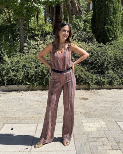 Conjunto de punto lurex en tonos tierra