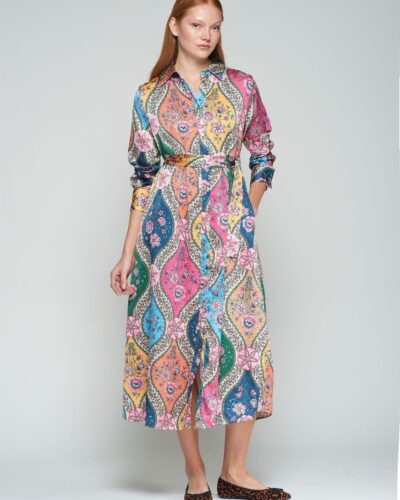 Vestido camisero Amira estampado floral multicolor