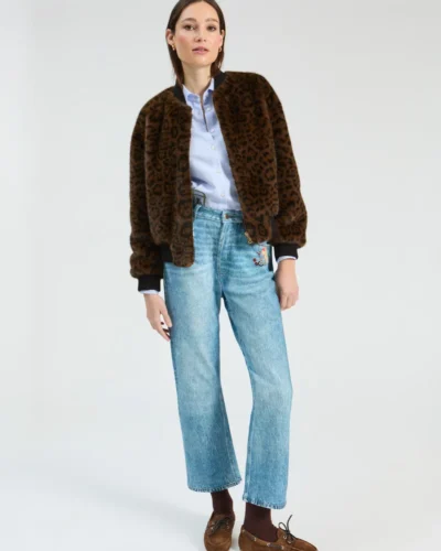 Chaqueta bomber fur leopardo eco