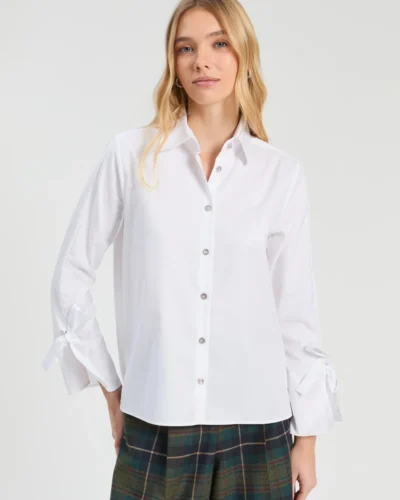 Camisa lazos blanco twill
