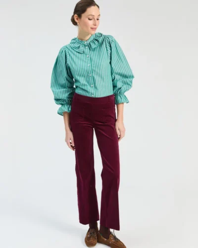 Pantalón Mila burdeos terciopelo