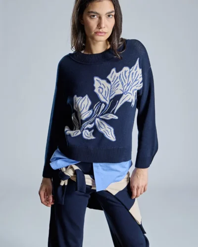 Jersey de punto con motivo floral