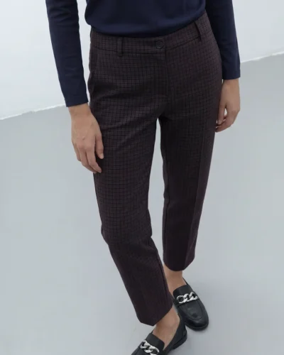 Pantalón barrel de estampado cuadro