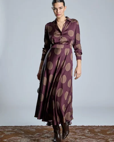 Vestido de lunares burdeos