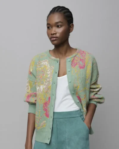 Chaqueta reversible Aldo Martins verde con botonadura delantera
