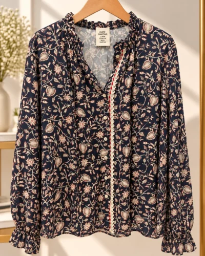 Camisa Azul Flores Aldo Martins