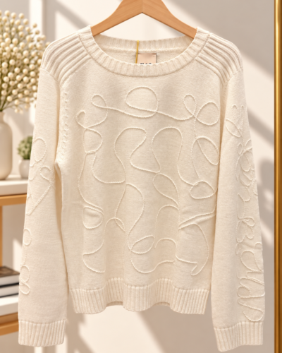 Jersey Blanco Bordado Vivos